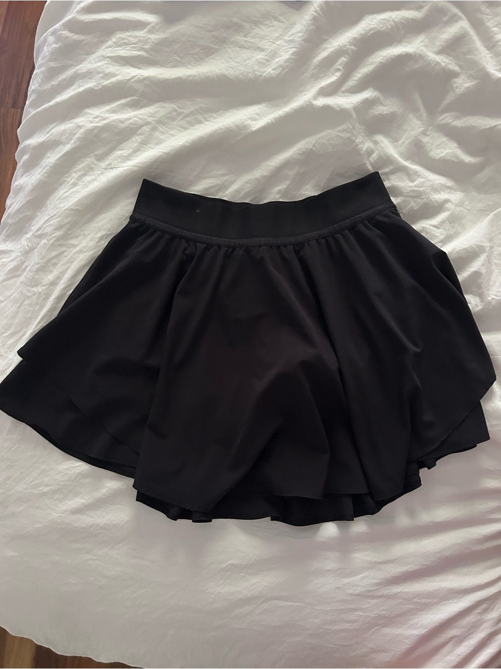 Black Flared Mini Skirt -lululemon layered  Women's Skirt
